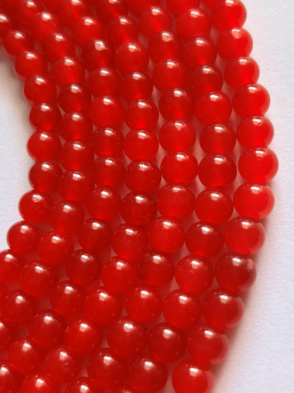 Smooth Round Red Jelly Beads for Craft and Jewelry Making Supplies