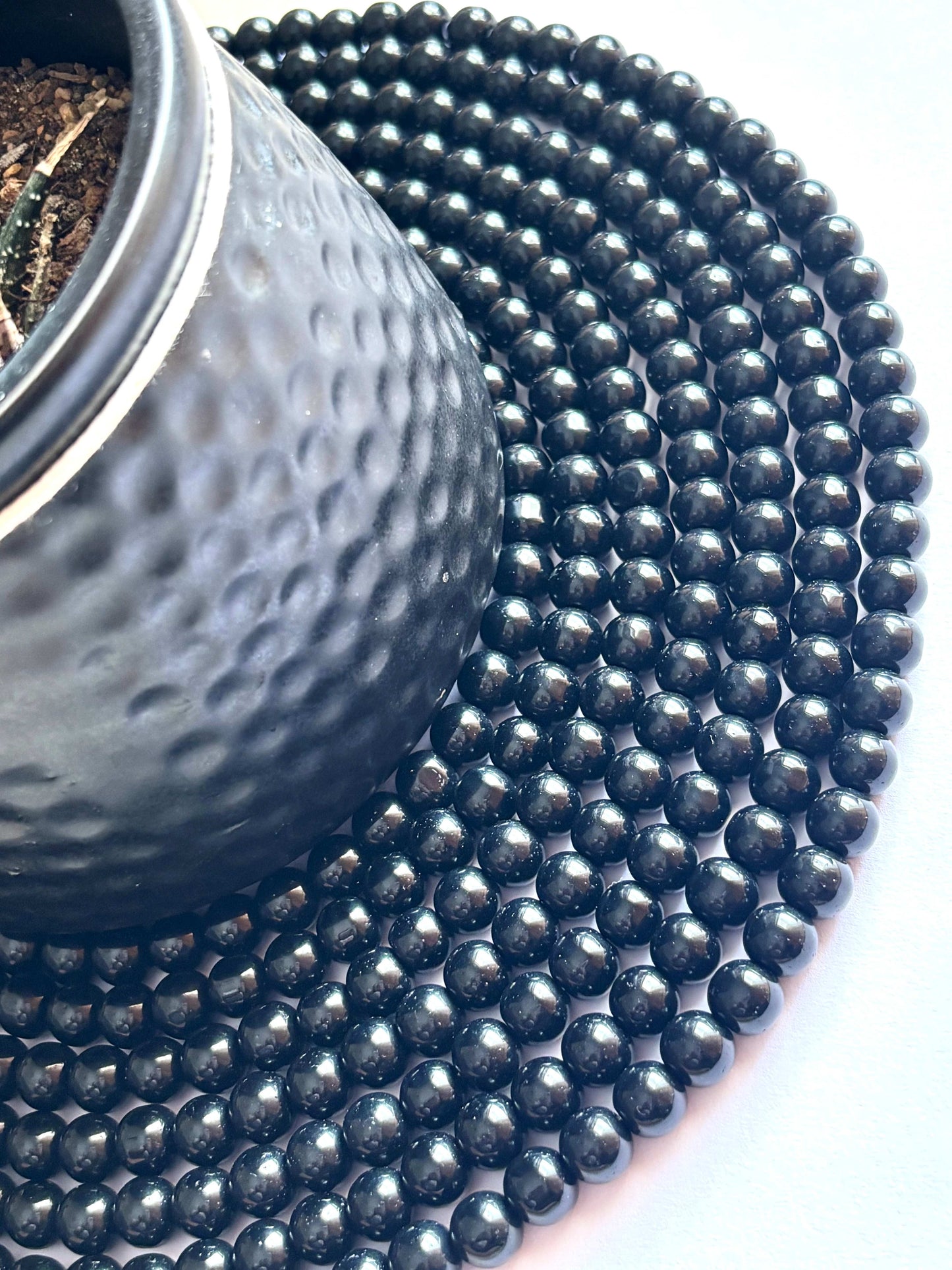 Smooth Round Black Jelly Beads for Craft and Jewelry Making Supplies