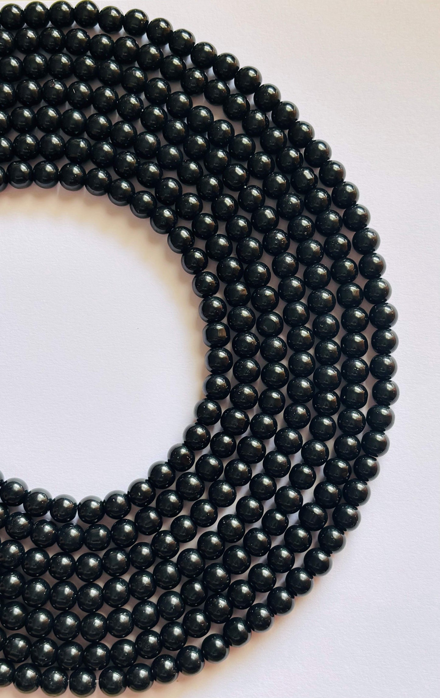 Smooth Round Black Jelly Beads for Craft and Jewelry Making Supplies