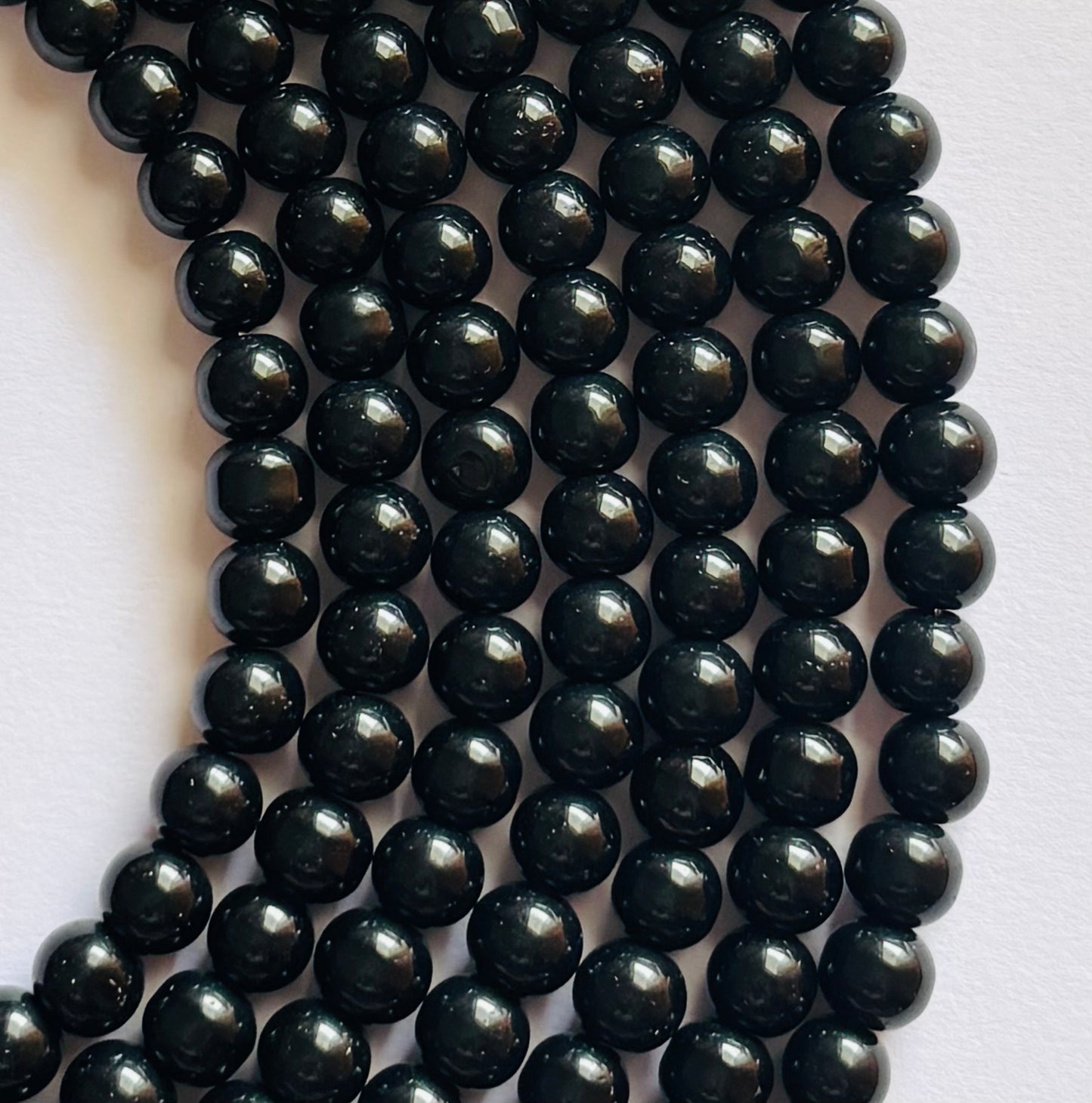 Smooth Round Black Jelly Beads for Craft and Jewelry Making Supplies