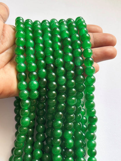Smooth Round Bottle Green Jelly Beads for Craft and Jewelry Making Supplies