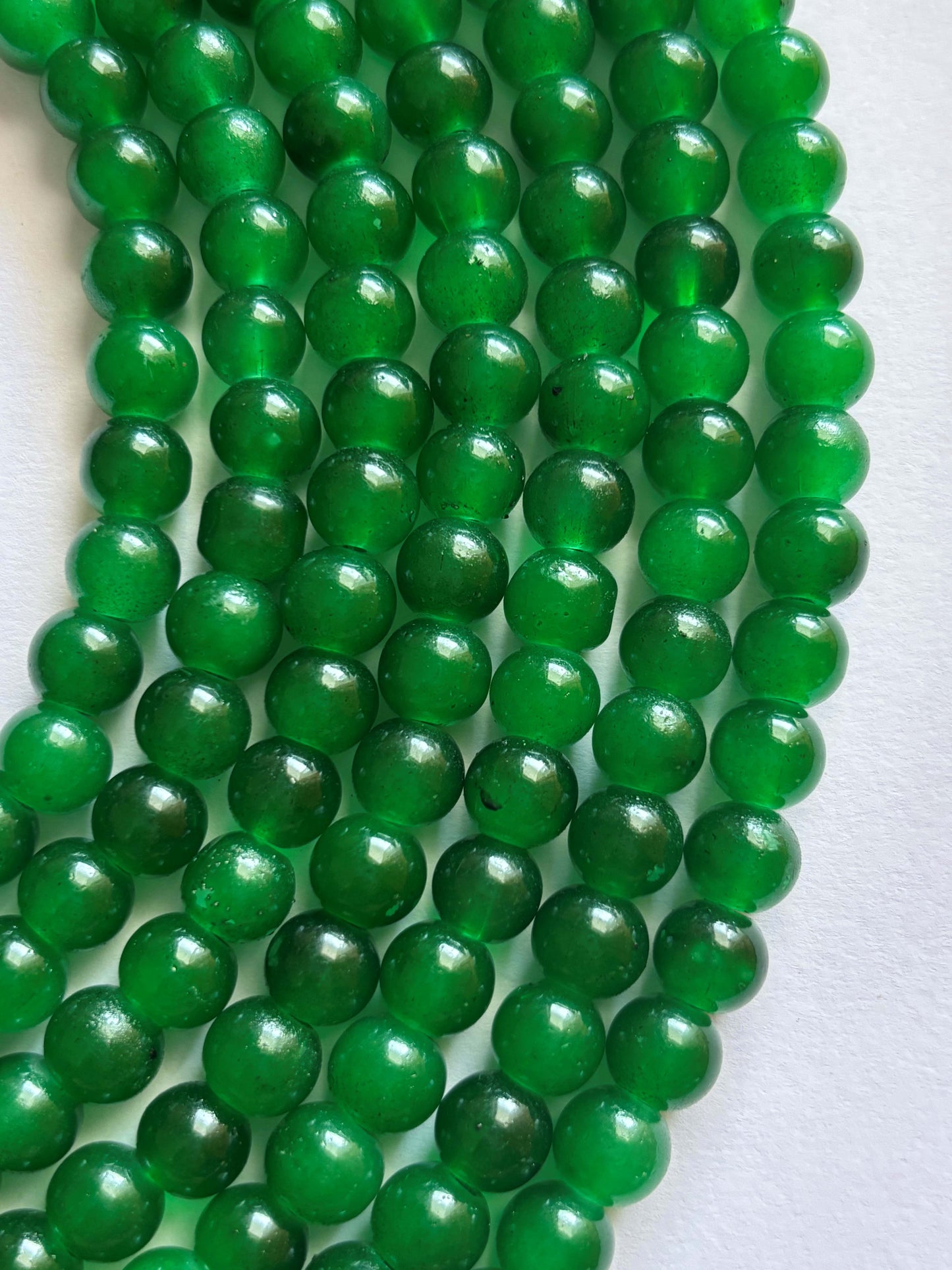 Smooth Round Bottle Green Jelly Beads for Craft and Jewelry Making Supplies