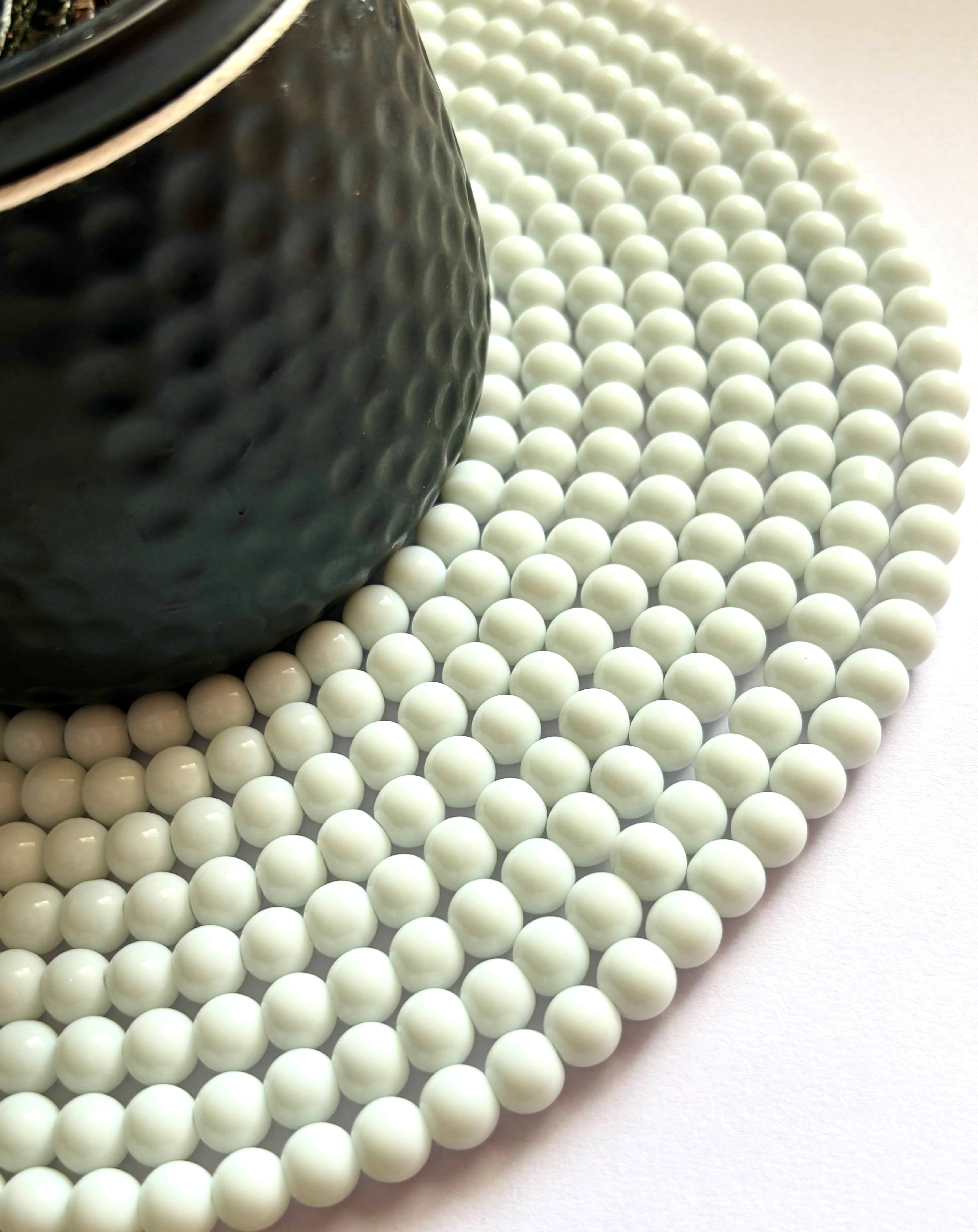 Smooth Round White Jelly Beads for Craft and Jewelry Making Supplies