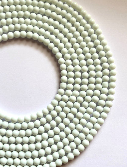 Smooth Round White Jelly Beads for Craft and Jewelry Making Supplies