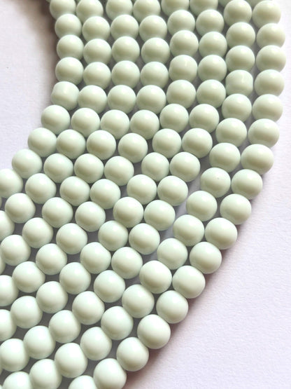 Smooth Round White Jelly Beads for Craft and Jewelry Making Supplies
