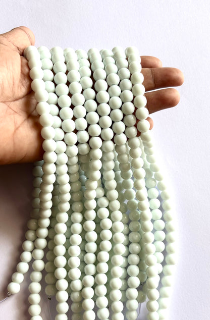 Smooth Round White Jelly Beads for Craft and Jewelry Making Supplies