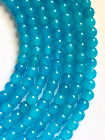 Smooth Round Sky Blue Jelly Beads for Craft and Jewelry Making Supplies