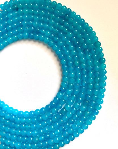 Smooth Round Sky Blue Jelly Beads for Craft and Jewelry Making Supplies