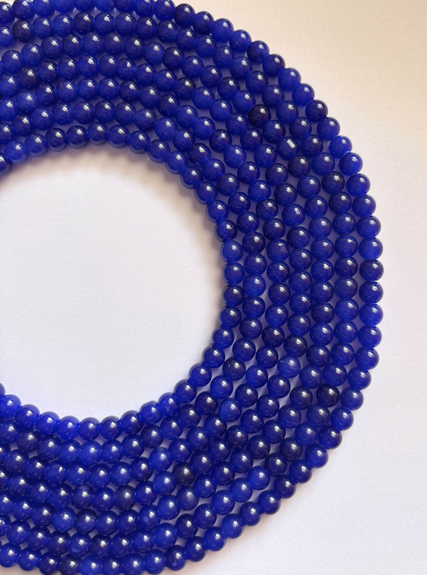 Smooth Round Blue Jelly Beads for Craft and Jewelry Making Supplies