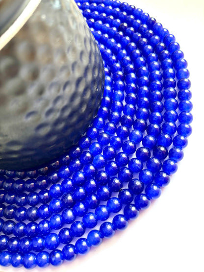 Smooth Round Blue Jelly Beads for Craft and Jewelry Making Supplies