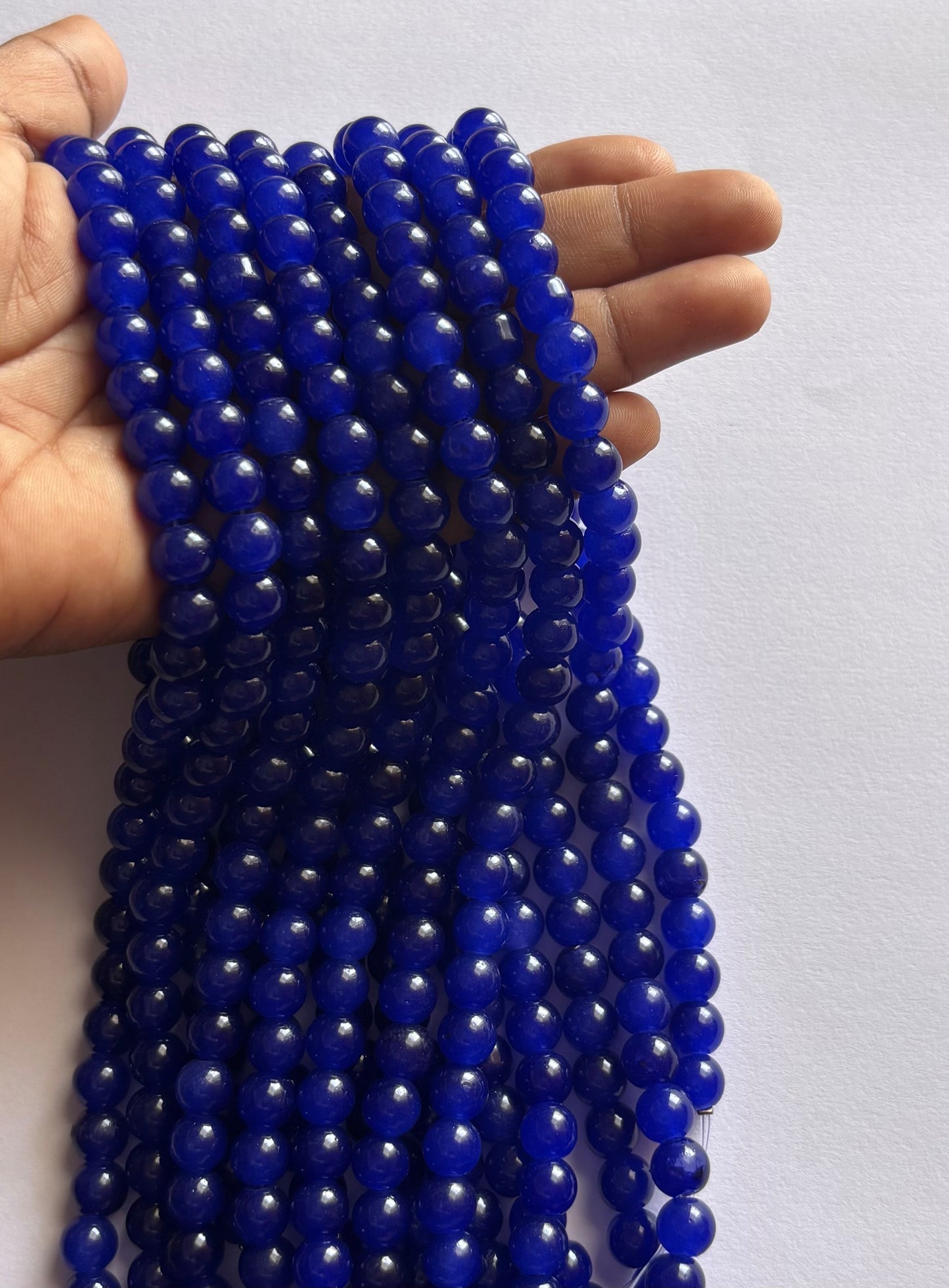 Smooth Round Blue Jelly Beads for Craft and Jewelry Making Supplies