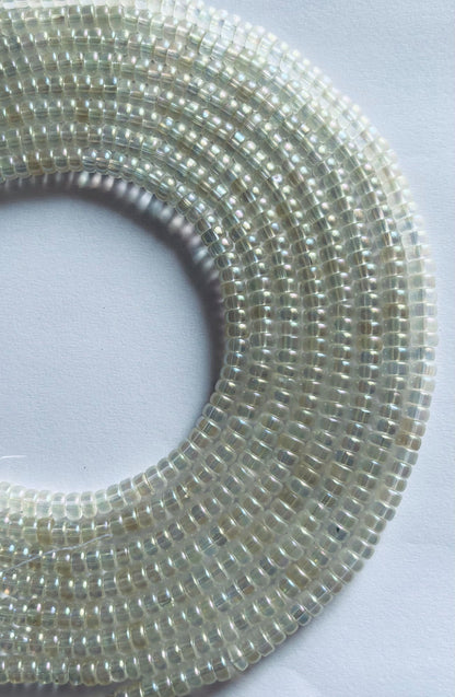 Clear Iridescent Flat Tranparent Sparkling Beads for Jewelry Making