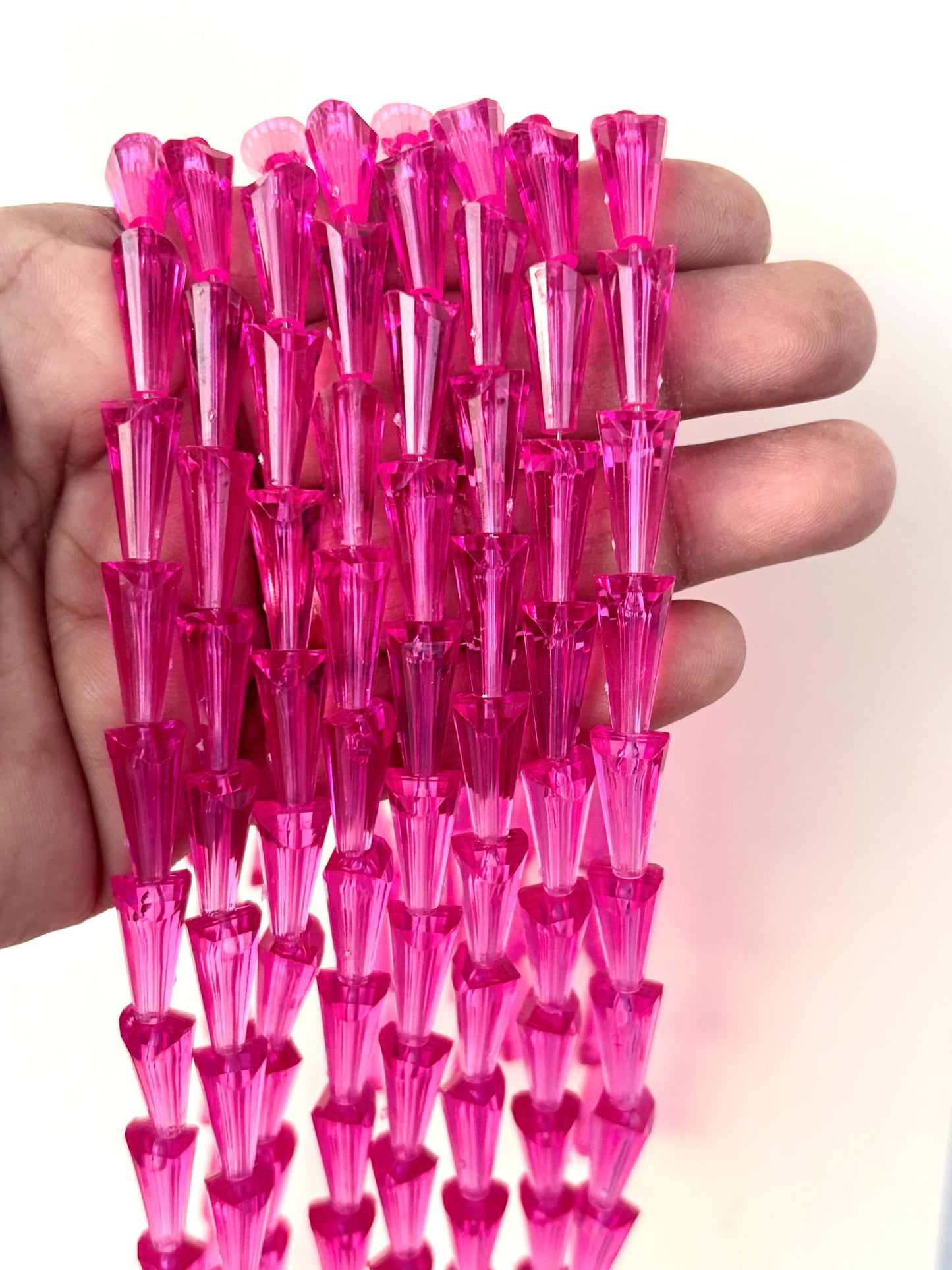Hot Pink Tower Crystal Beads for Jewelry Making