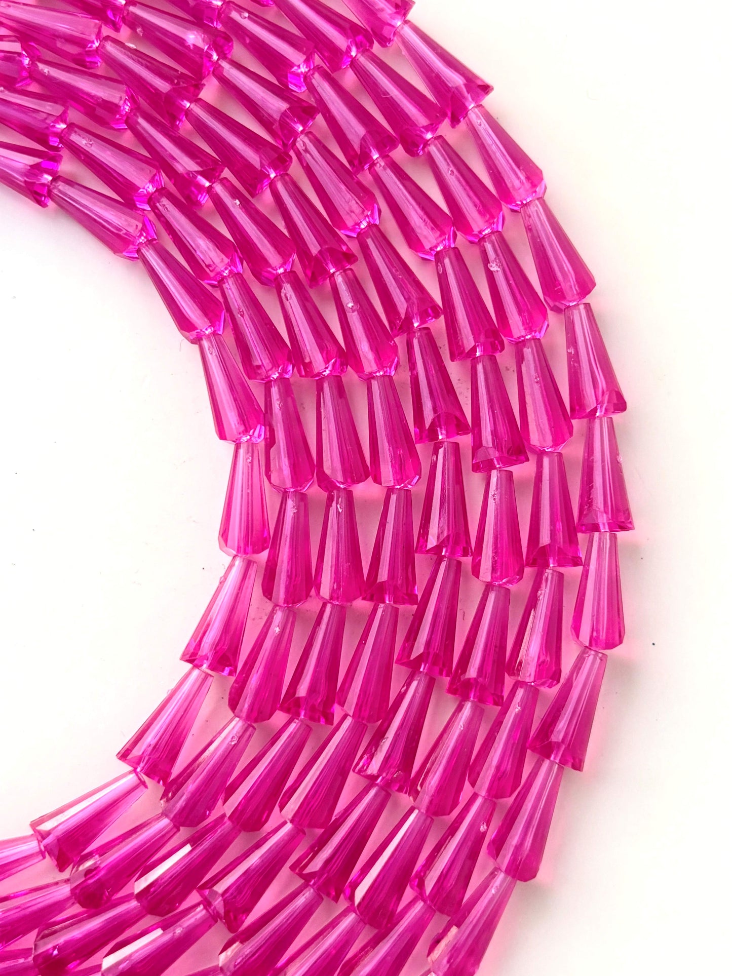 Hot Pink Tower Crystal Beads for Jewelry Making