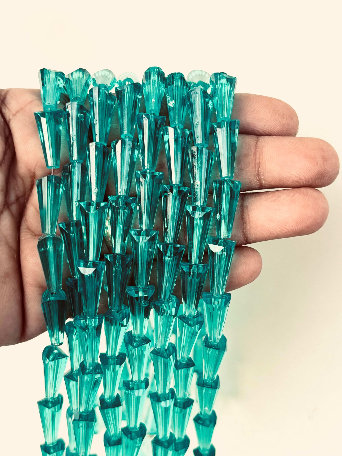 Teal Tower Crystal Beads for Jewelry Making