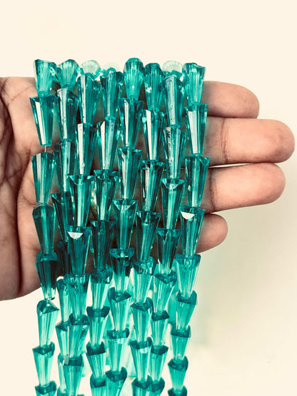 Teal Tower Crystal Beads for Jewelry Making