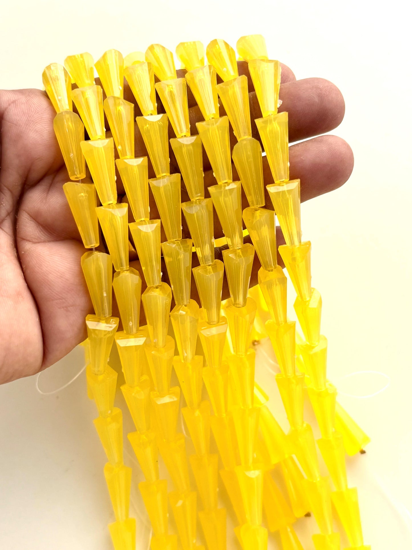 Bright Yellow Tower Crystal Beads for Jewelry Making