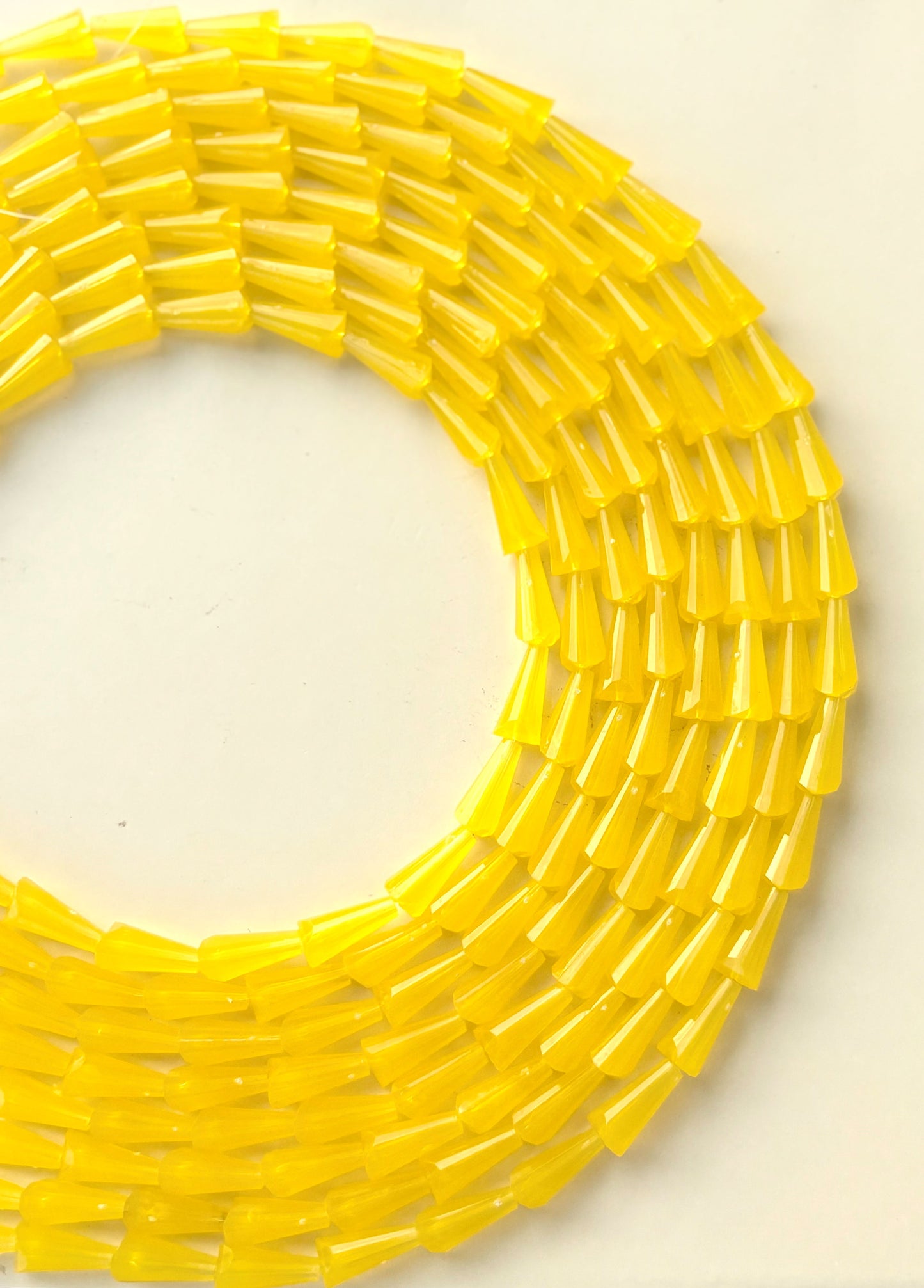 Bright Yellow Tower Crystal Beads for Jewelry Making