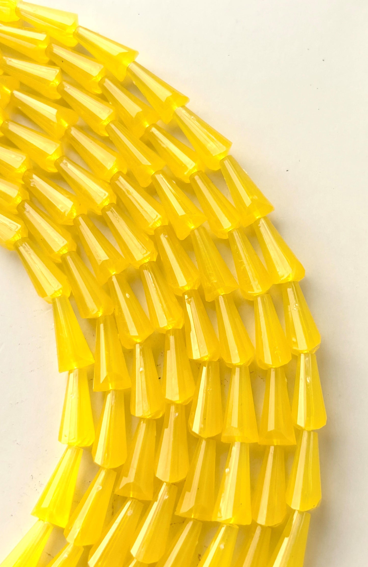 Bright Yellow Tower Crystal Beads for Jewelry Making