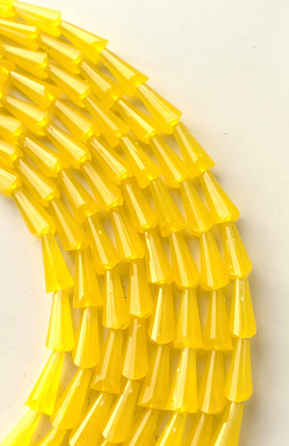 Bright Yellow Tower Crystal Beads for Jewelry Making