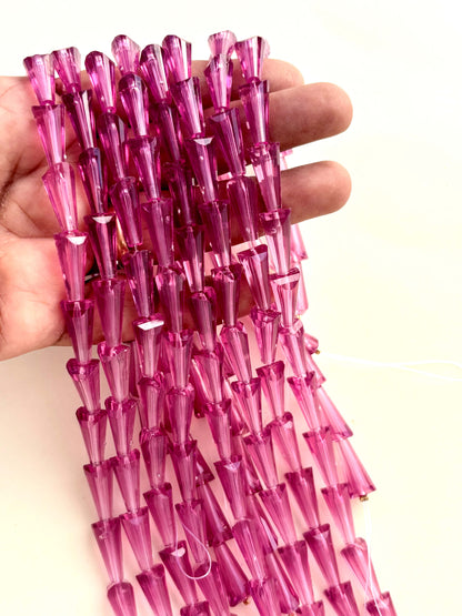 Fuchsia Tower Crystal Beads for Jewelry Making