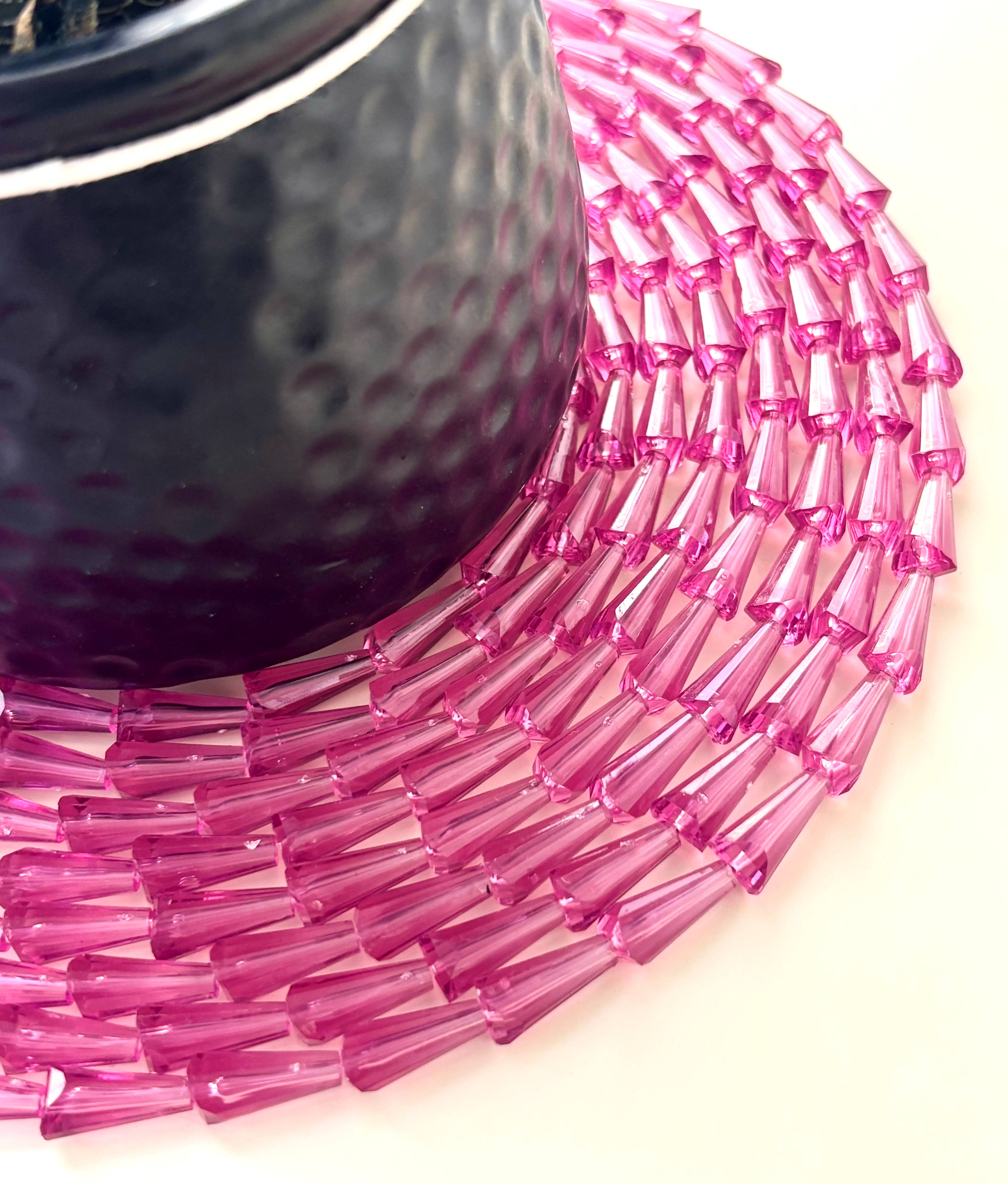 Fuchsia Tower Crystal Beads for Jewelry Making