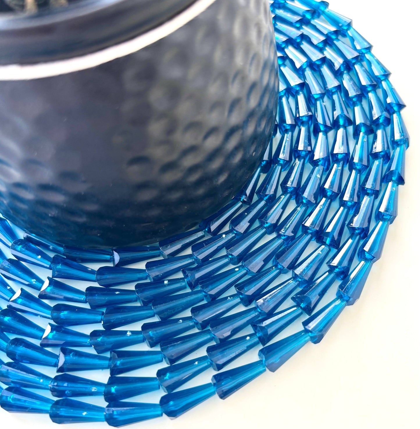 Peacock Blue Tower Crystal Beads for Jewelry Making