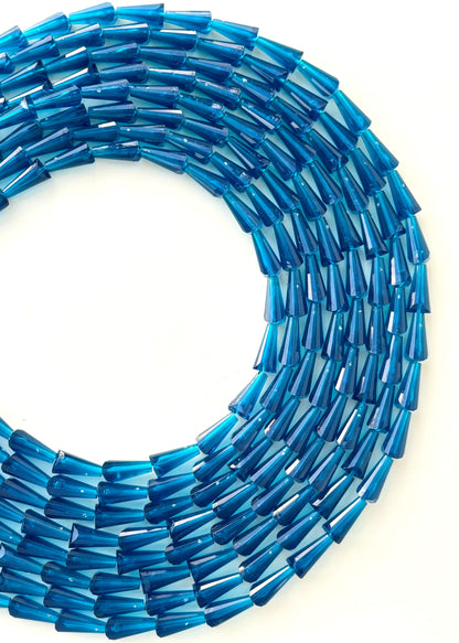 Peacock Blue Tower Crystal Beads for Jewelry Making