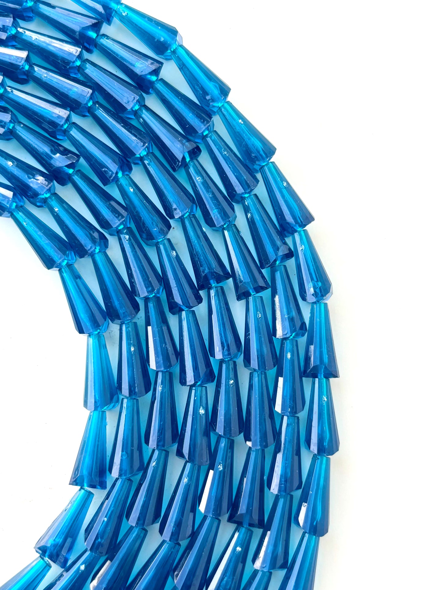 Peacock Blue Tower Crystal Beads for Jewelry Making