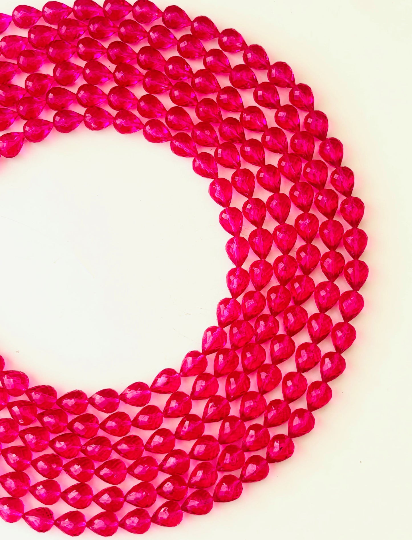 Rani Pink Faceted Teardrop Beads for Jewelry Making