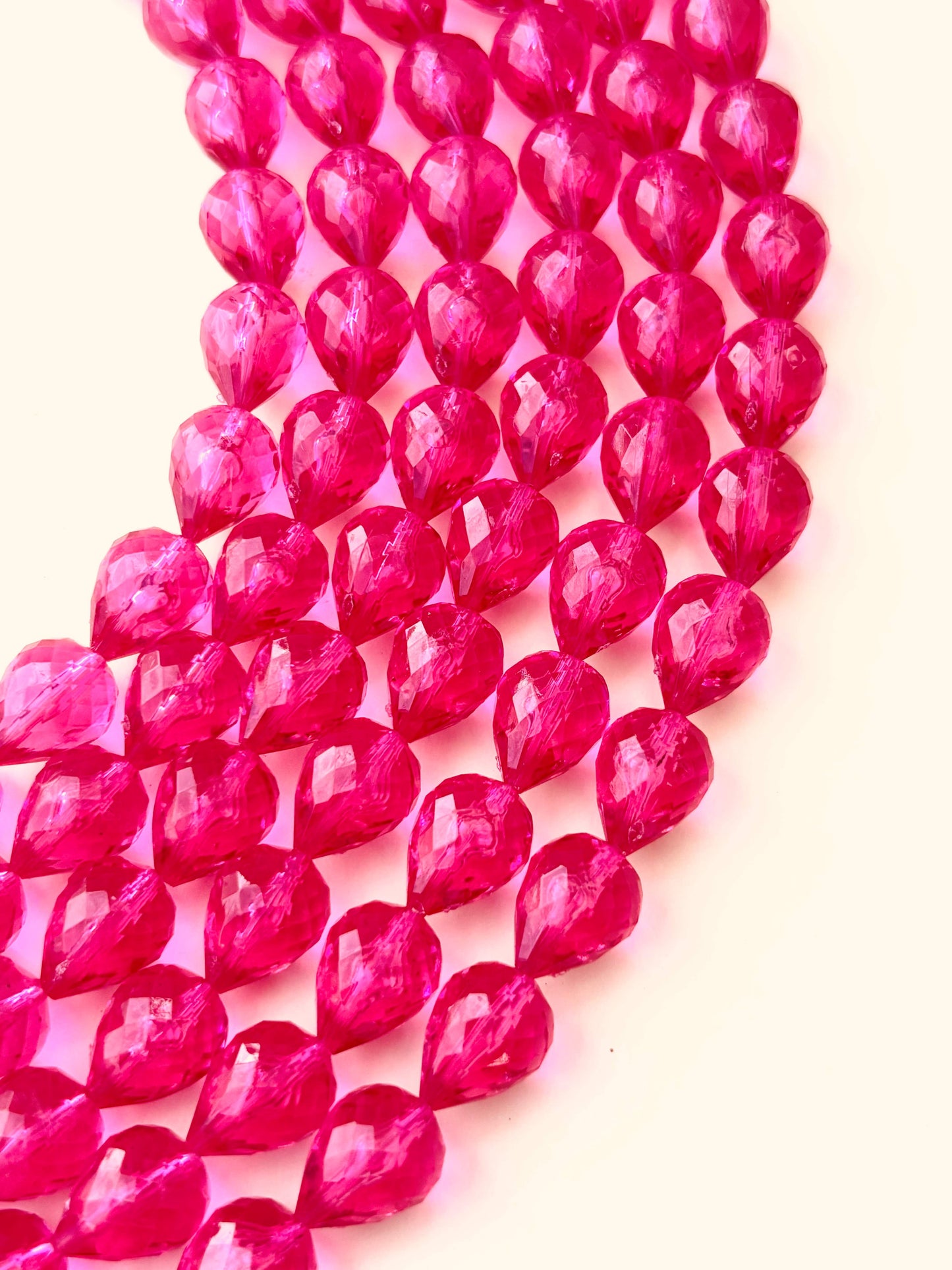 Rani Pink Faceted Teardrop Beads for Jewelry Making