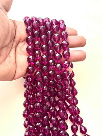 Grape Faceted Teardrop Beads for Jewelry Making