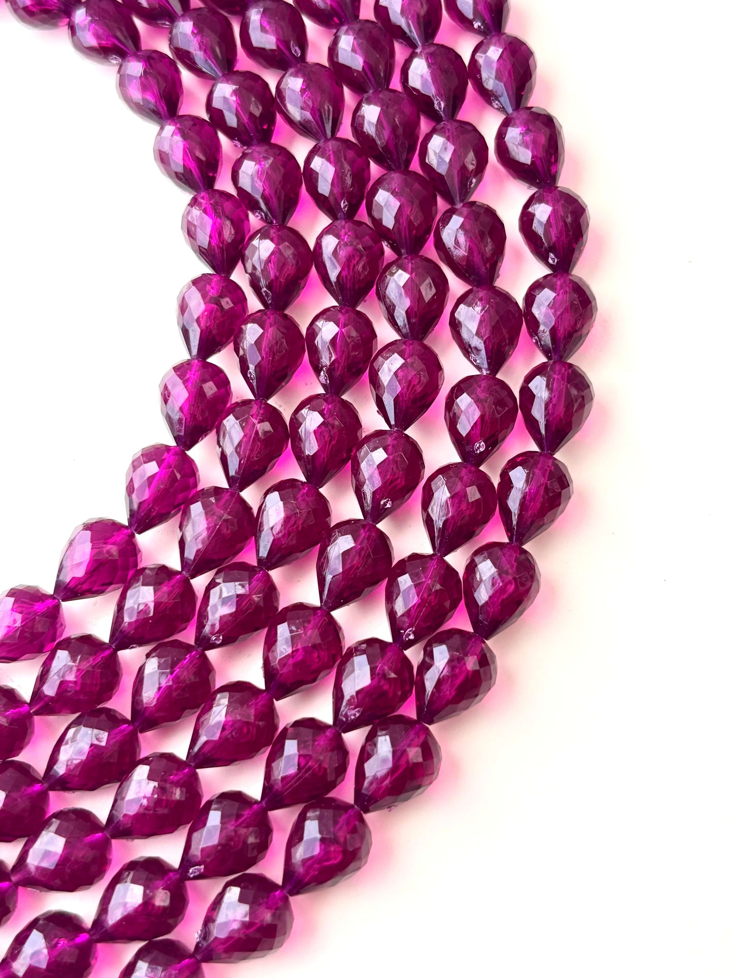 Grape Faceted Teardrop Beads for Jewelry Making