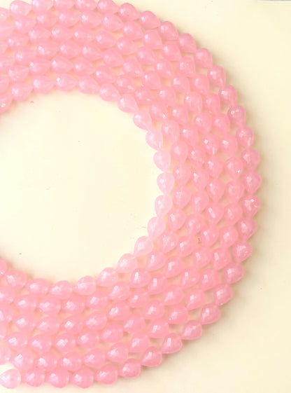 Pink Faceted Teardrop Beads for Jewelry Making