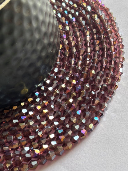 Iridescent Grape Bicone Crystal Beads for Jewelry Making