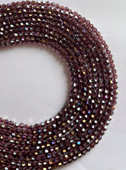 Iridescent Grape Bicone Crystal Beads for Jewelry Making