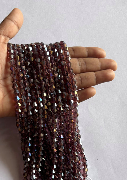 Iridescent Grape Bicone Crystal Beads for Jewelry Making