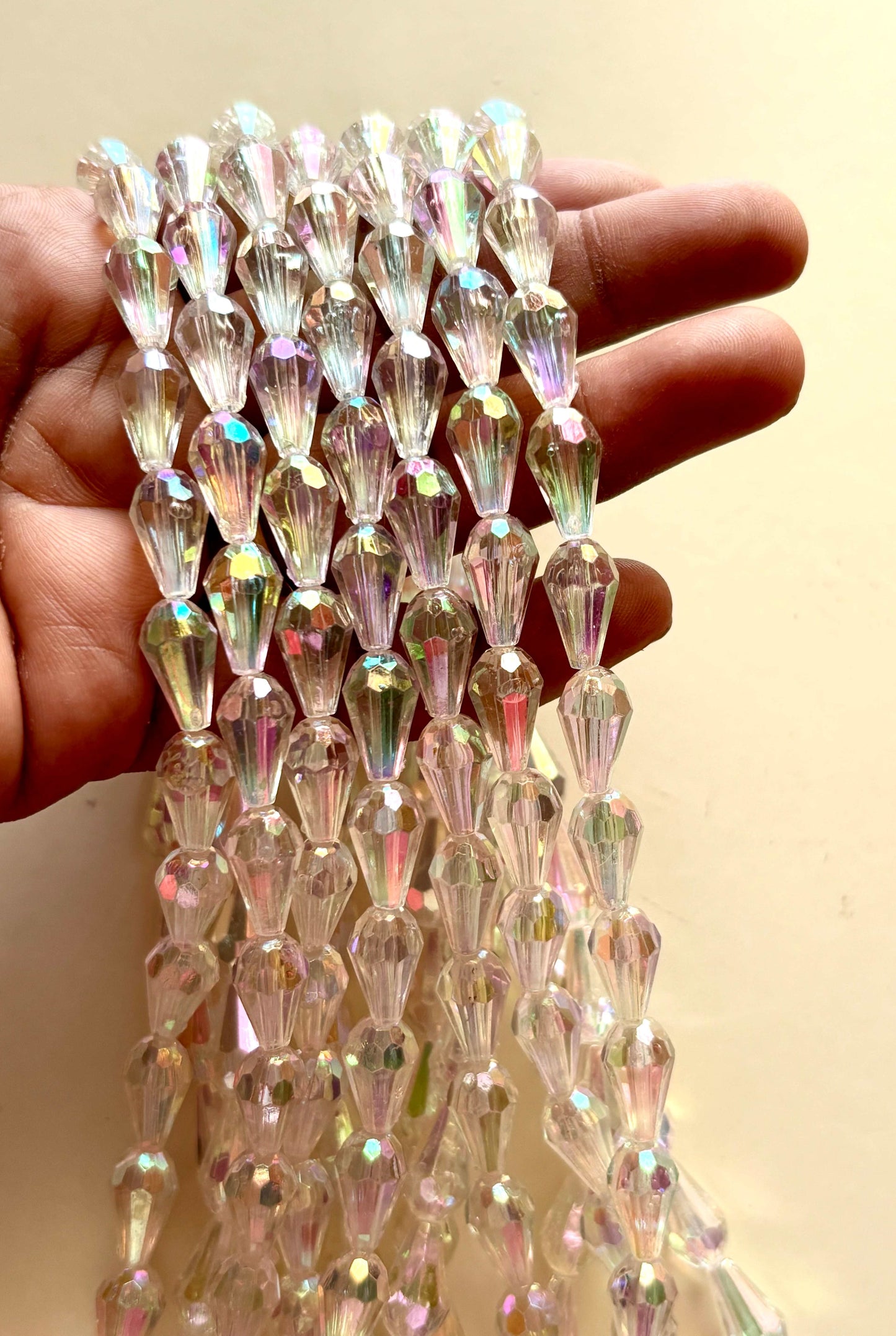 Clear AB Faceted Drop Beads for Jewelry Making