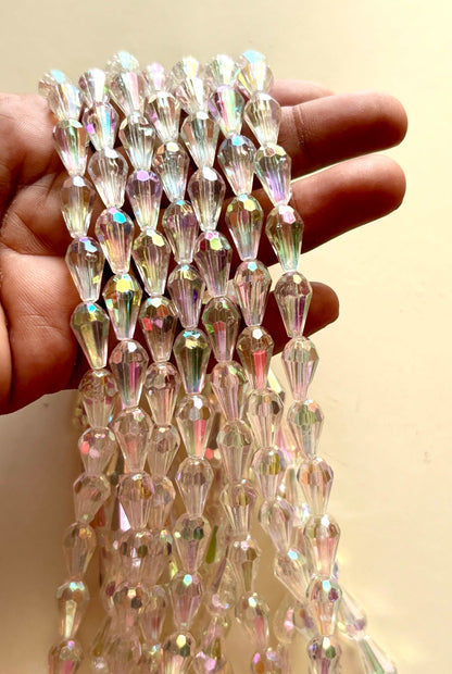 Clear AB Faceted Drop Beads for Jewelry Making
