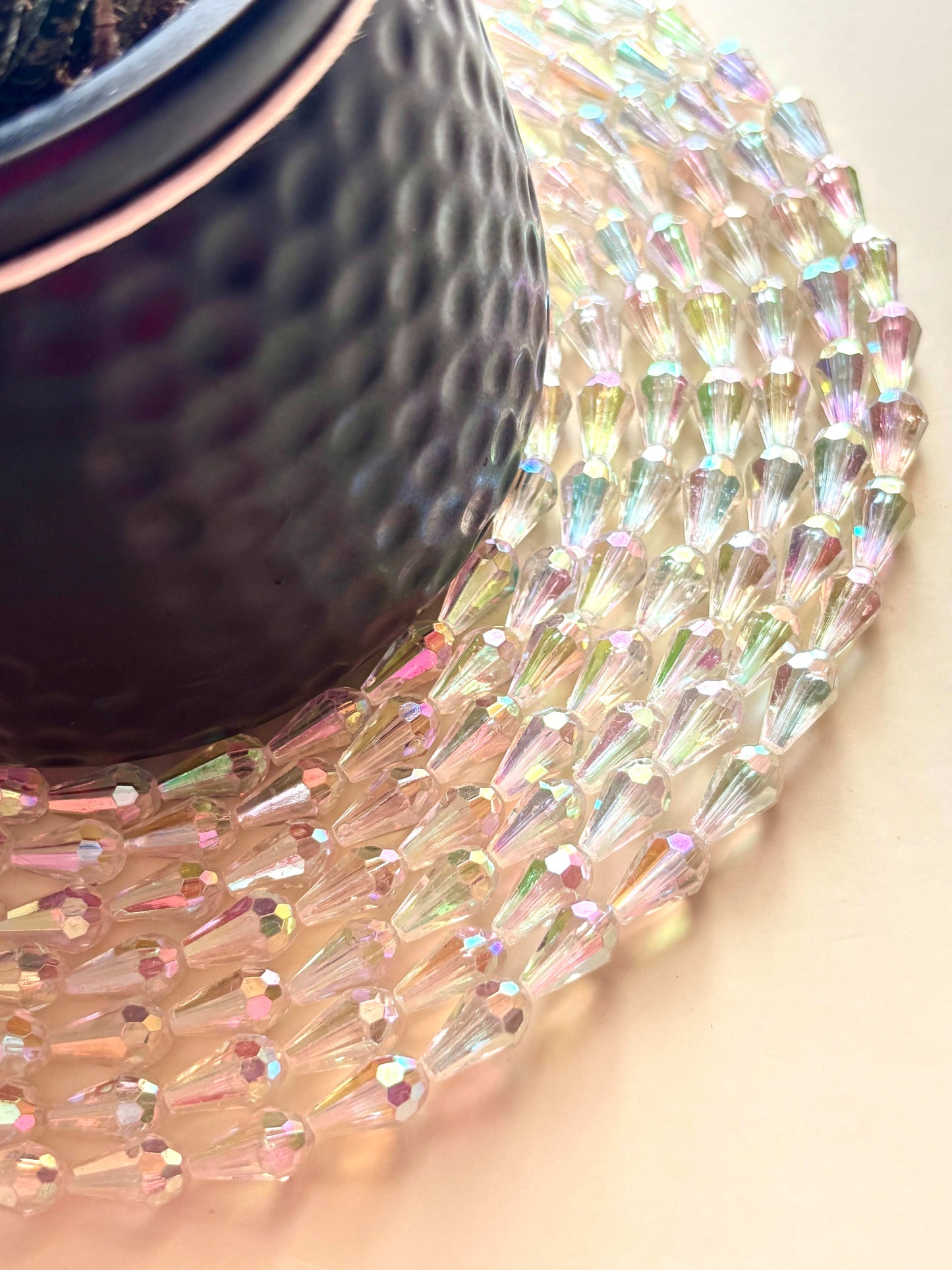 Clear AB Faceted Drop Beads for Jewelry Making