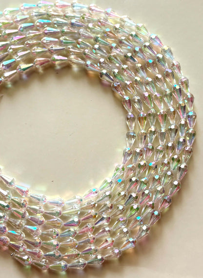 Clear AB Faceted Drop Beads for Jewelry Making