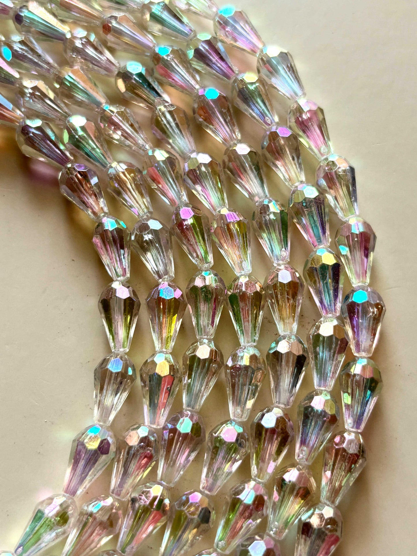 Clear AB Faceted Drop Beads for Jewelry Making