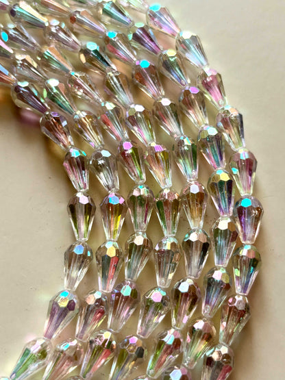 Clear AB Faceted Drop Beads for Jewelry Making
