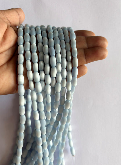 Light Blue Monalisa Oval Beads