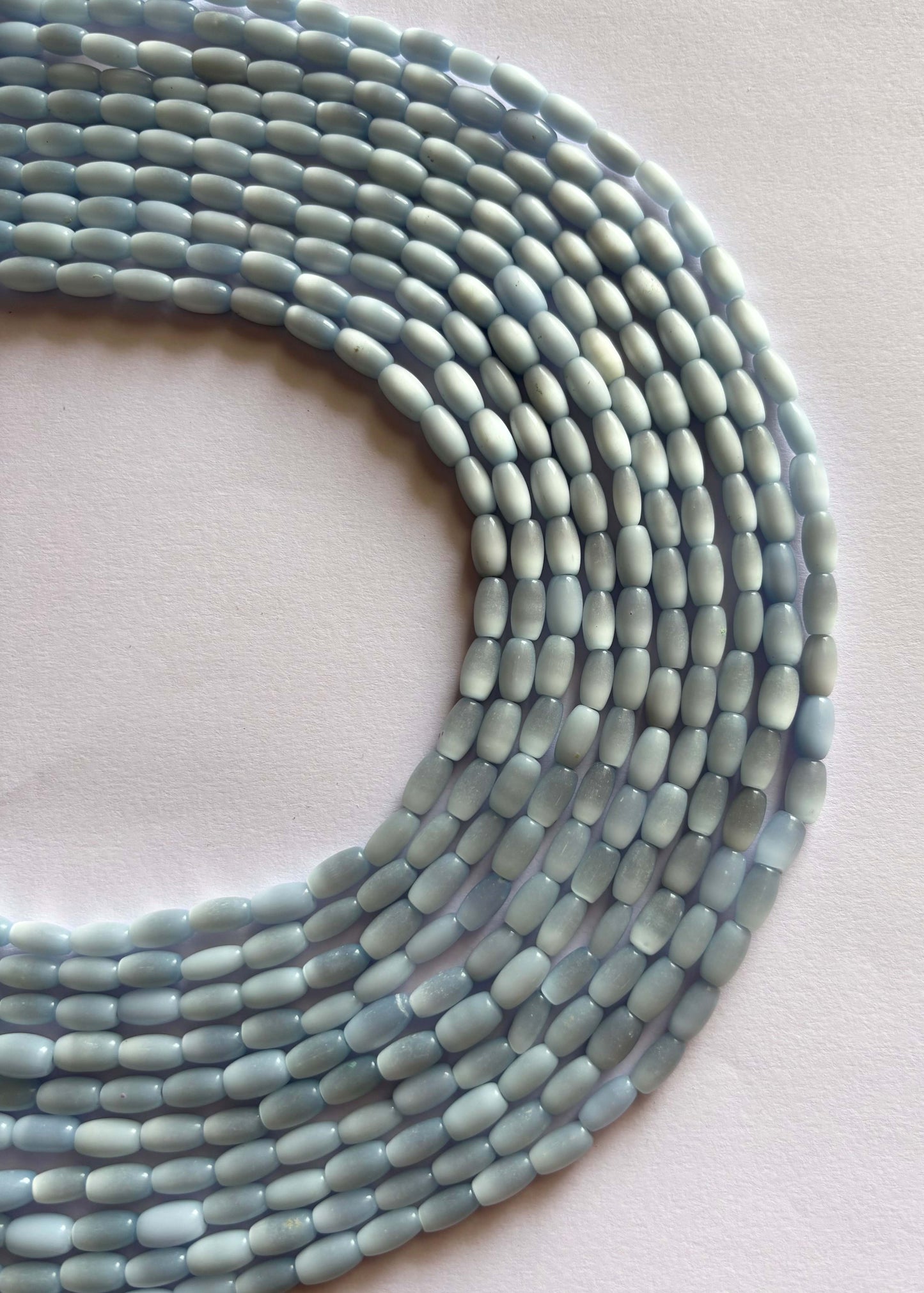 Light Blue Monalisa Oval Beads