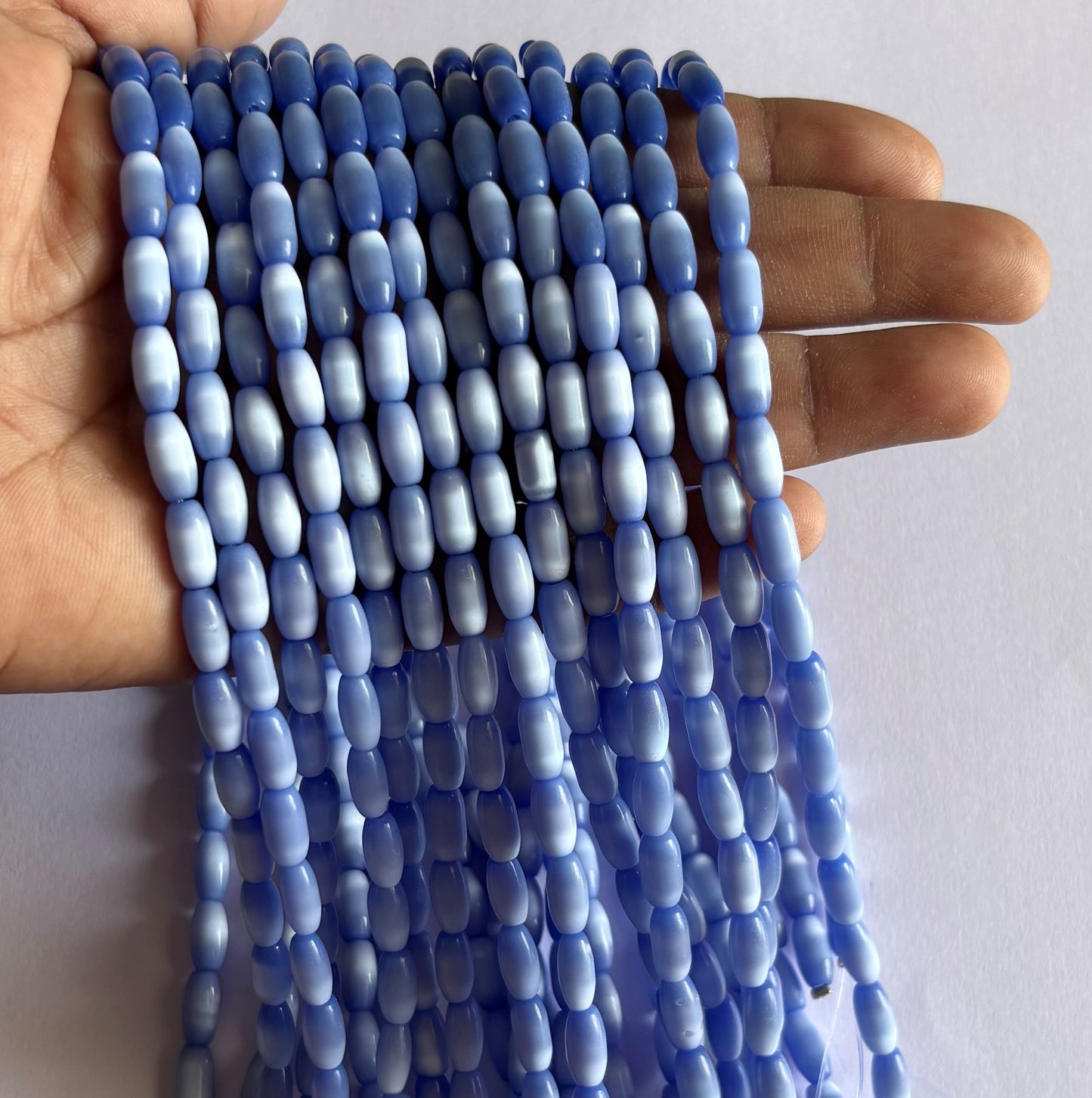Blue Monalisa Oval Beads