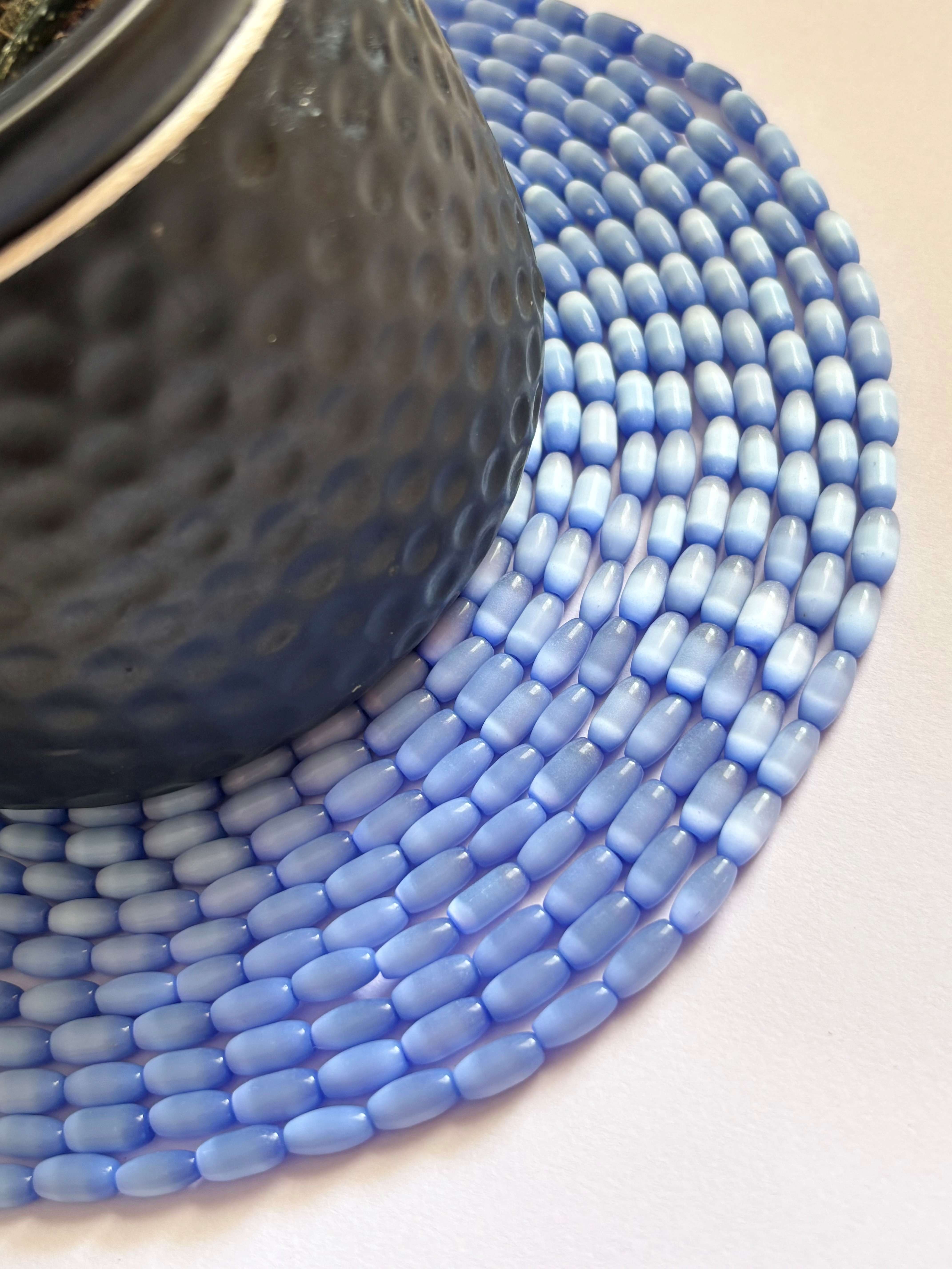 Blue Monalisa Oval Beads