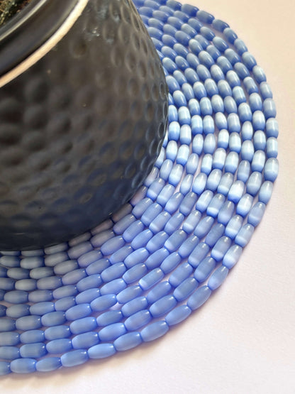 Blue Monalisa Oval Beads