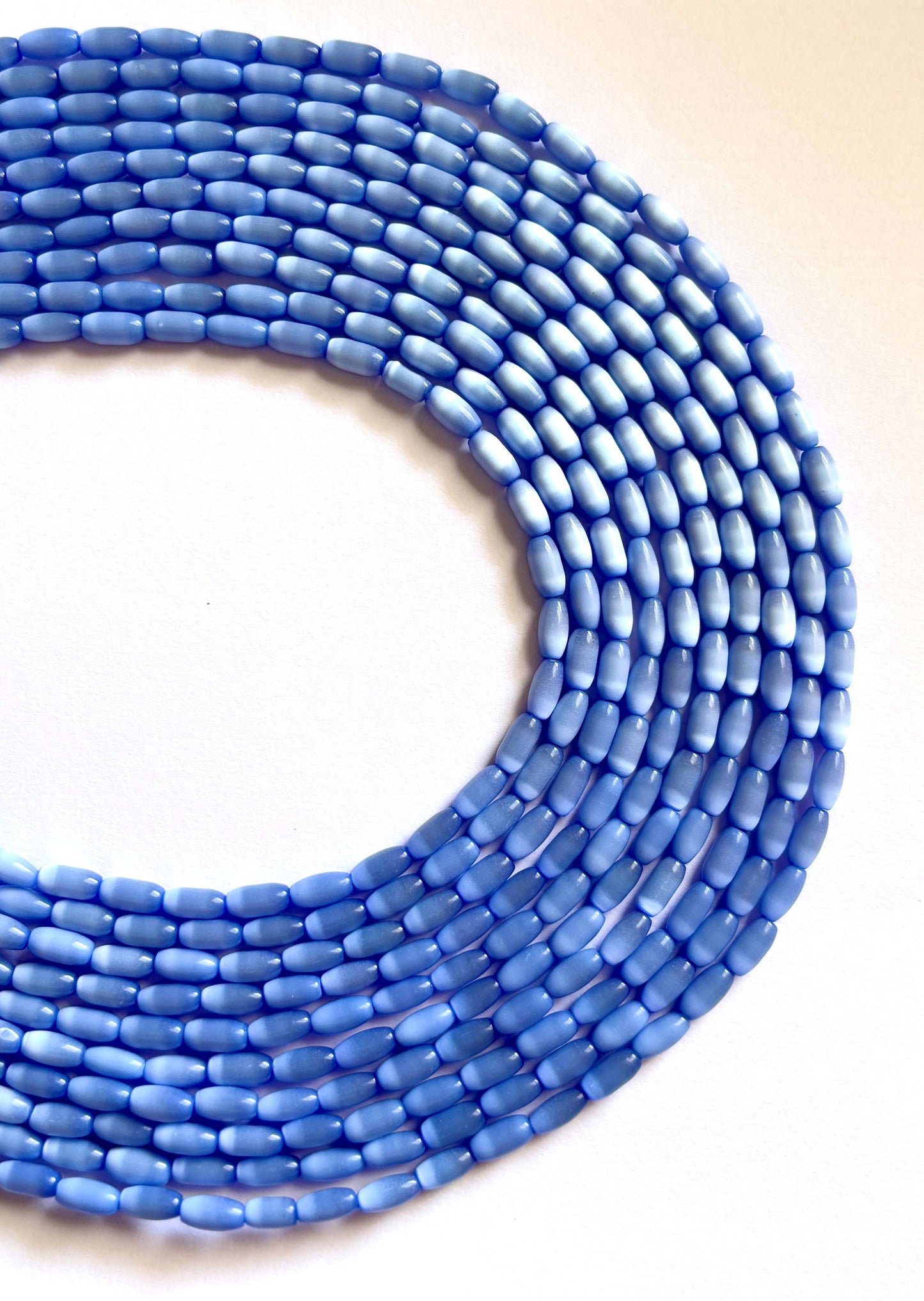 Blue Monalisa Oval Beads