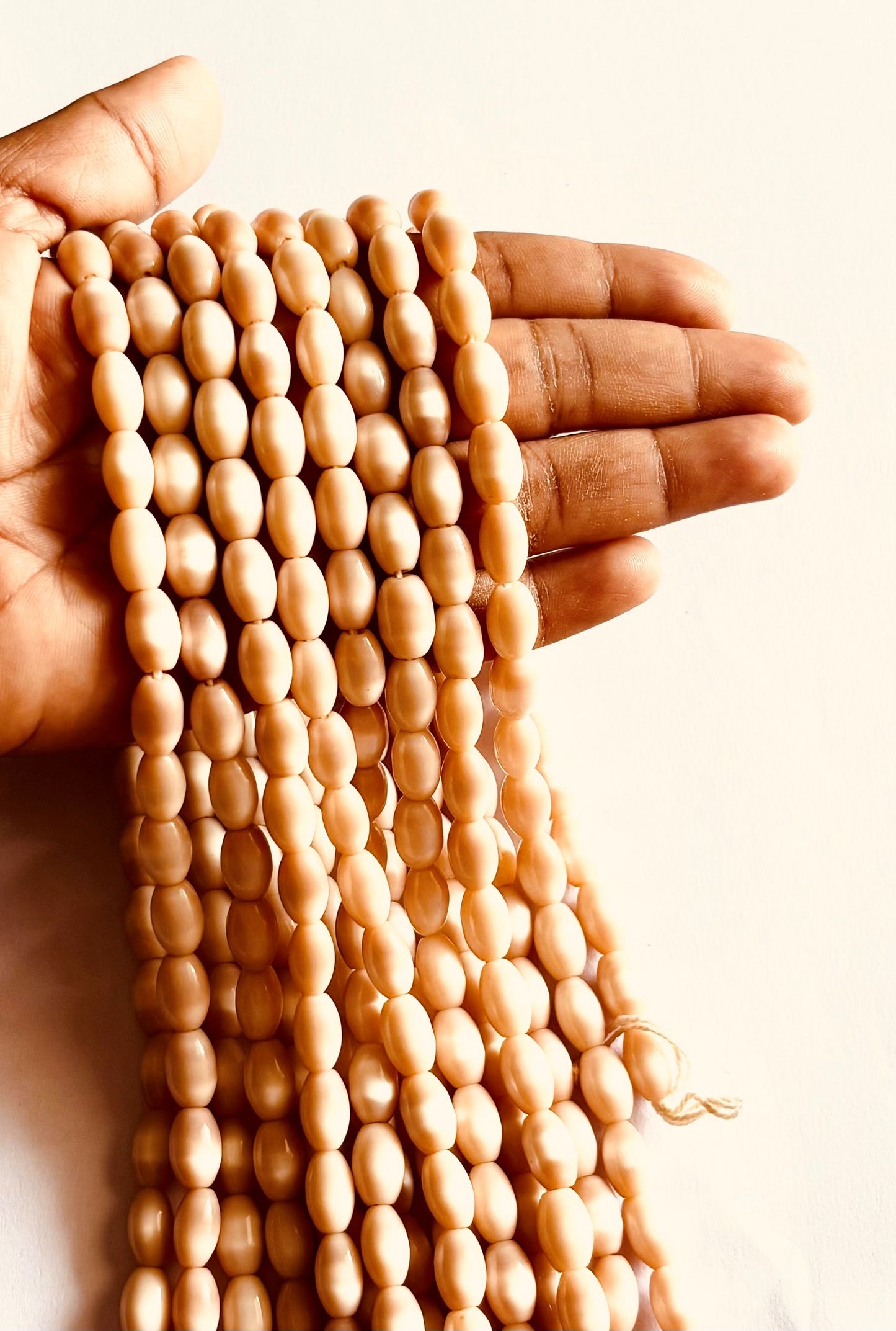 Peach Monalisa Oval Beads